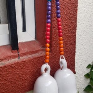 Colorful Beaded Bells | Set of 2 | White
