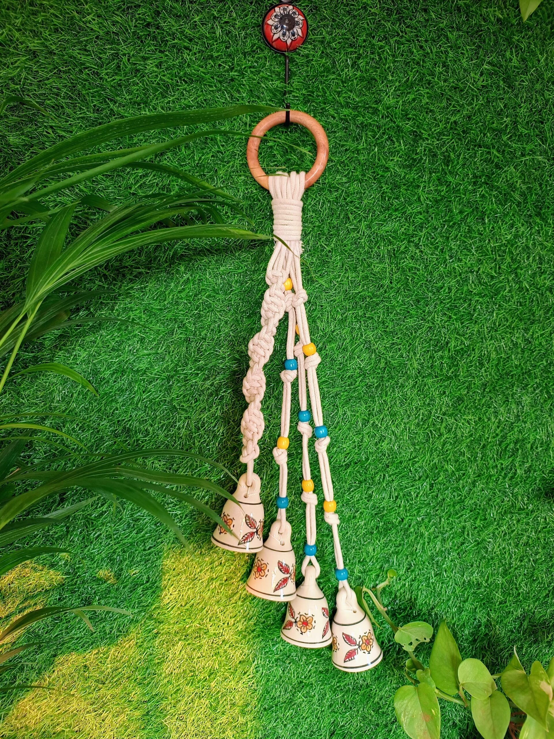 Harmony Loom Chime | Set of 4 Bells | Red Flower - Image 2