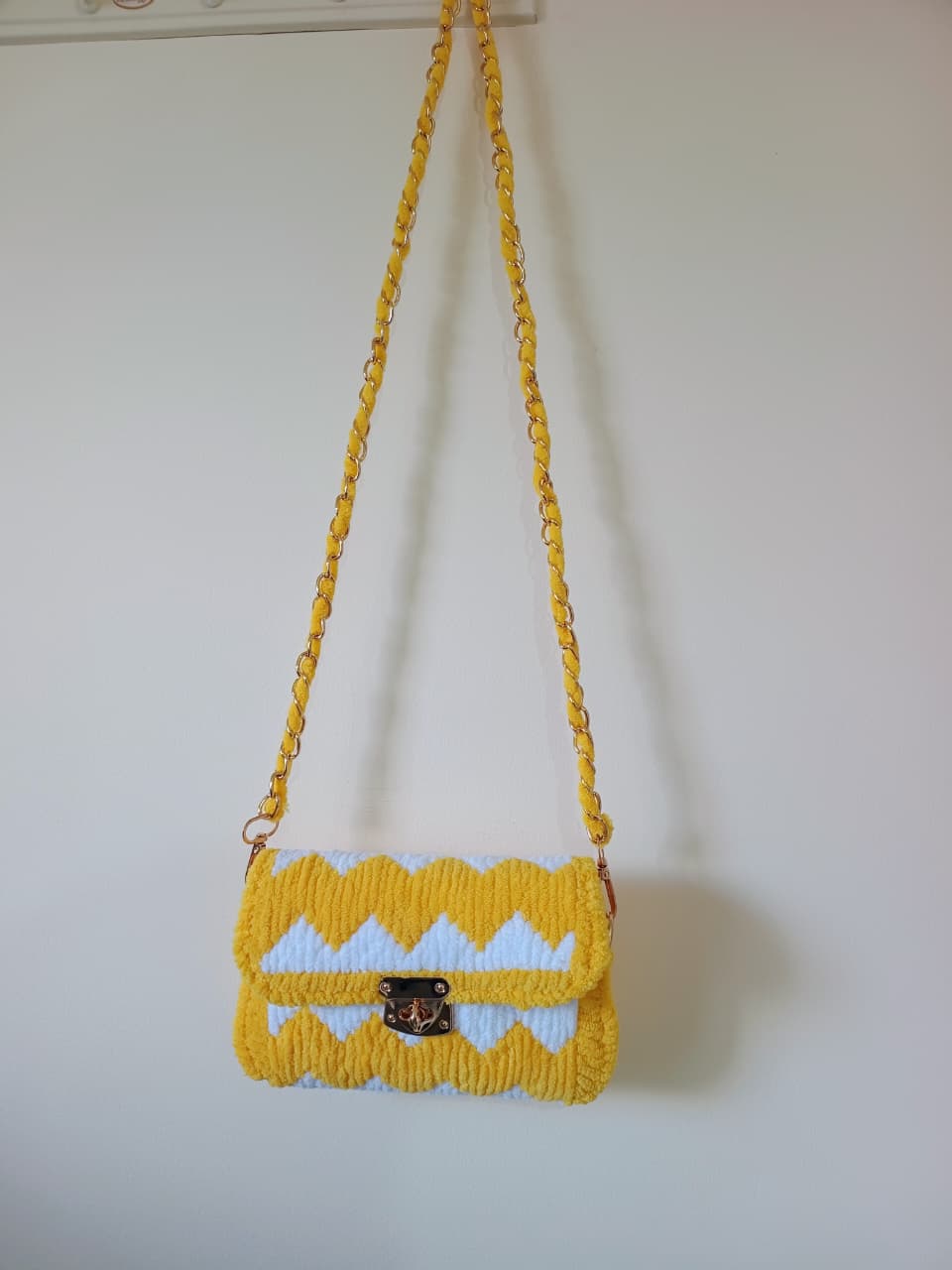 Sling Bag – Yellow & White - Image 4