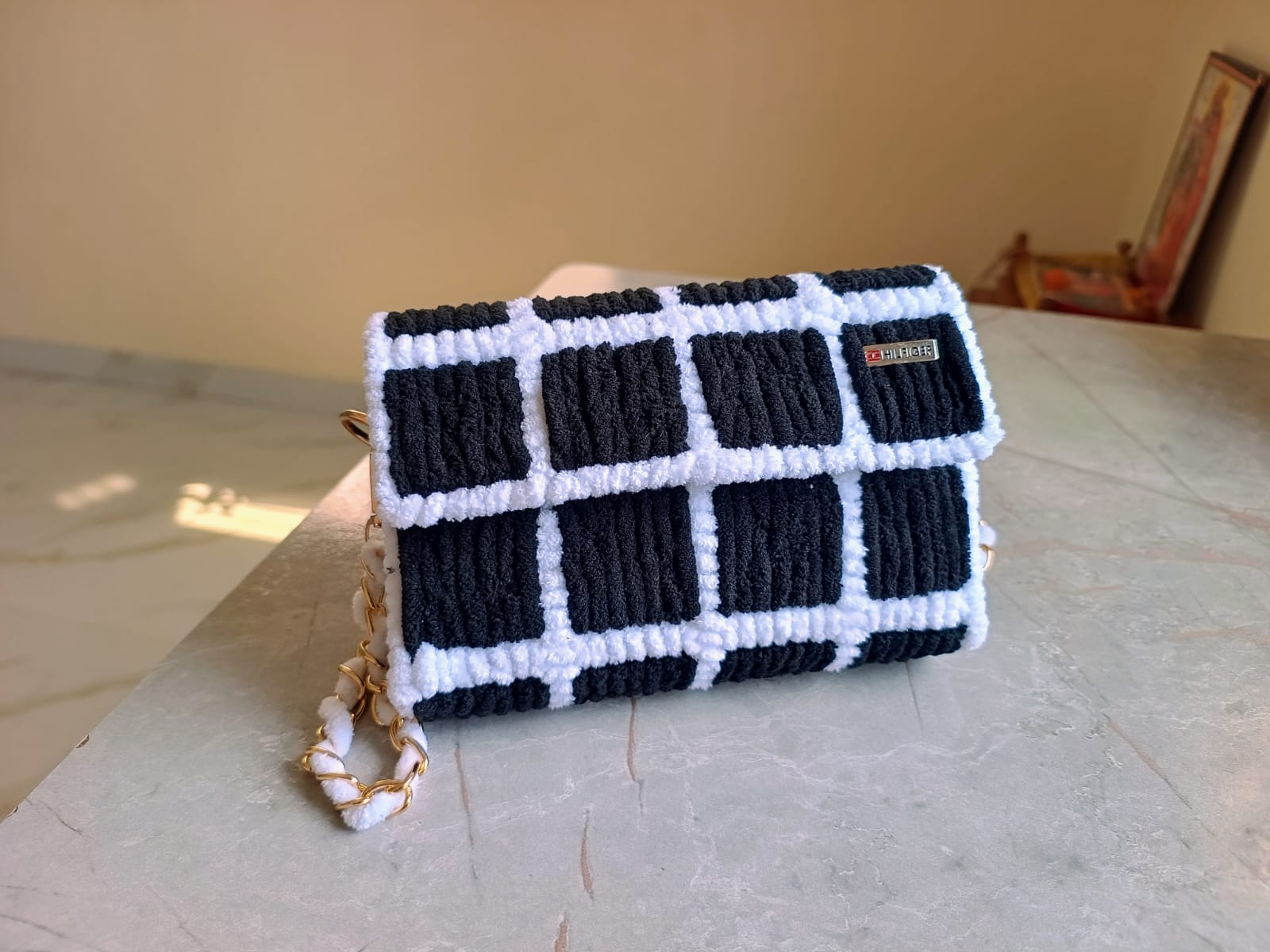 Velvet Grid Luxe Mini Bag - Image 5