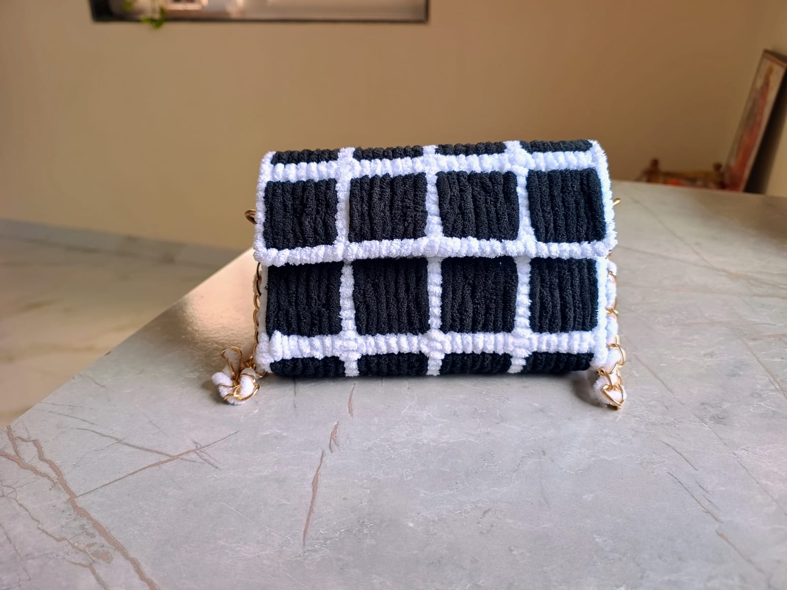 Velvet Grid Luxe Mini Bag - Image 4