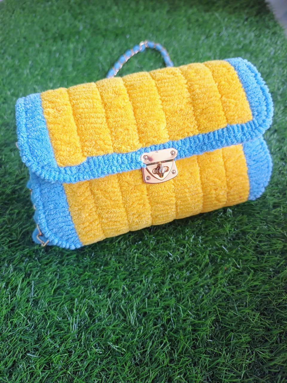 Yellow Breeze Knit Bag